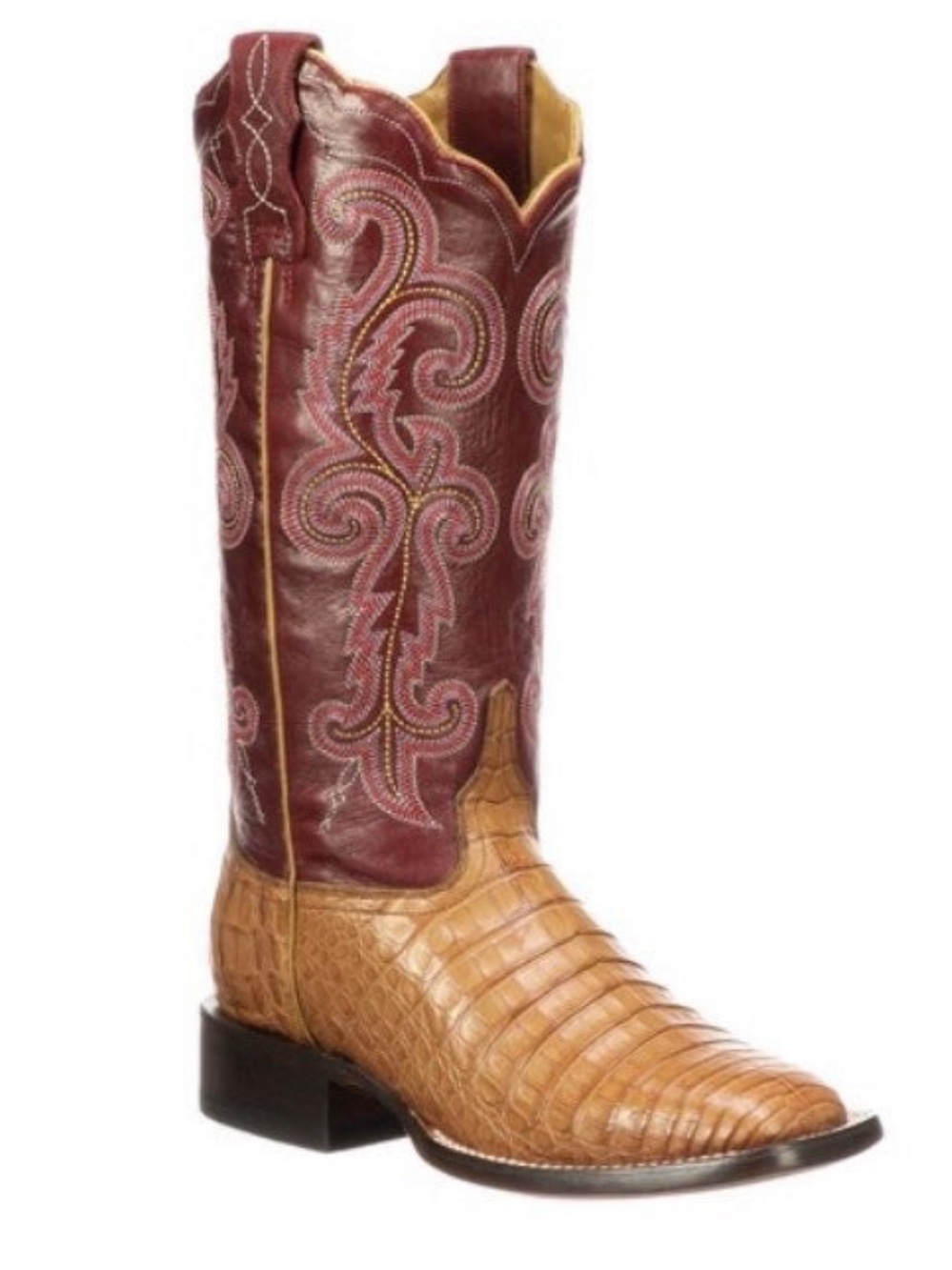 Lucchese womens square toe caiman boots